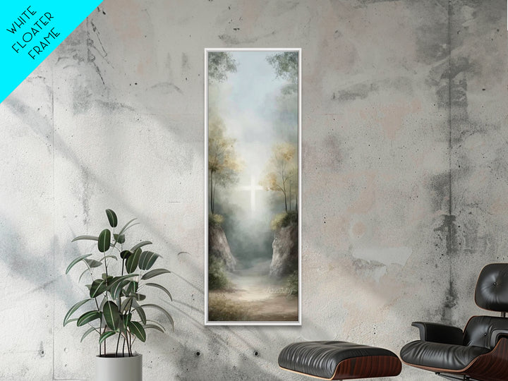 Heavenly Grove Light, Framed Canvas Print, Narrow Art, Christian Wall Art, Christian Art Canvas, Jesus Painting, Christmas Art, Christian C