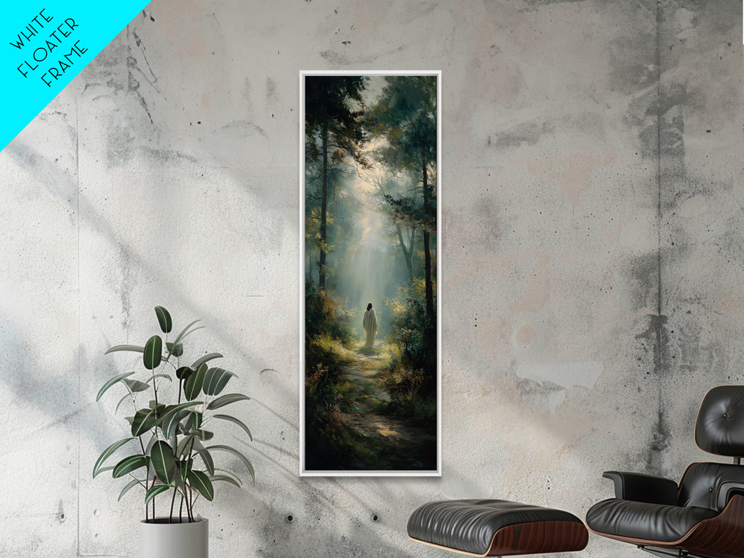 Sacred Journey Glow | Framed Canvas Print | Tall Skinny Art Print | Christian Art | Jesus Painting | Christian Canvas Art | Christmas Art |