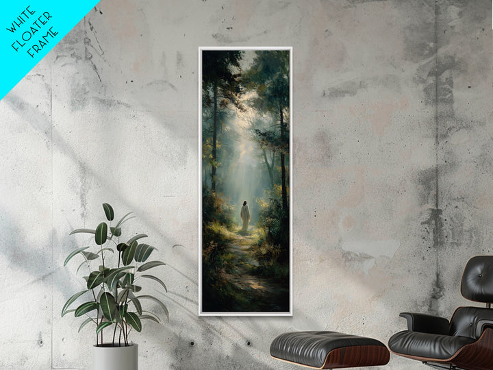 Sacred Journey Glow | Framed Canvas Print | Tall Skinny Art Print | Christian Art | Jesus Painting | Christian Canvas Art | Christmas Art |
