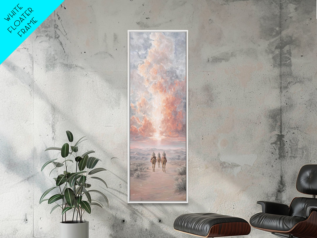 Radiant Dawn Journey – Framed Canvas Print – Christmas Wall Art – Christian Art – Tall Skinny Art Print – Christian Decor – Christian Chris