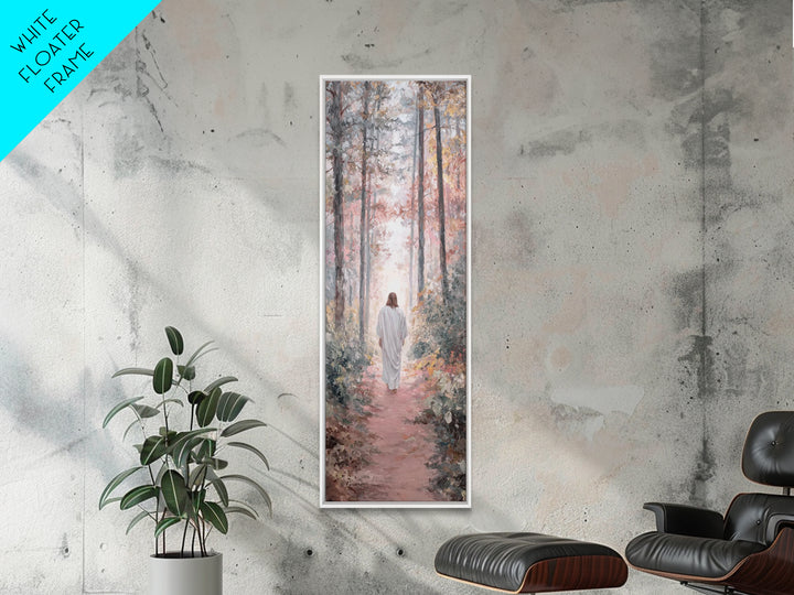 Autumn Mercy Trail – Framed Canvas Print – Narrow Art – Christian Art – Jesus Painting – Christian Canvas Art – Christmas Art – Christian C