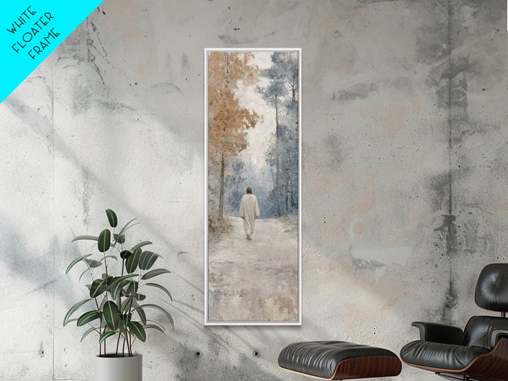 Silent Winter Grace | Framed Canvas Print | Christian Wall Art | Jesus Painting | Narrow Art | Vintage Christian Art | Christian Christmas