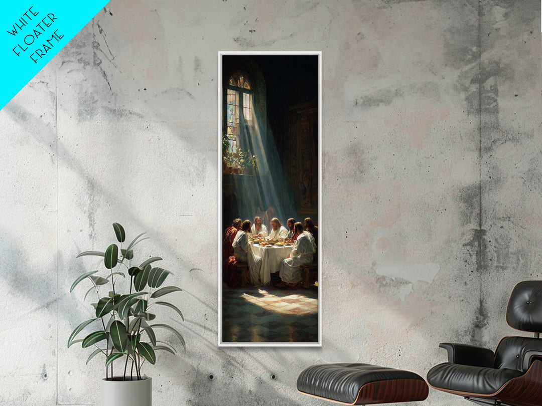 Holy Walk Reflections, Framed Canvas Print, Christian Art Print, Jesus Canvas Art, Narrow Art, Subtle Christian Art, Christian Christmas Ar