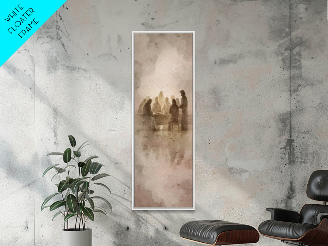 Gathered In Faith, Framed Canvas Print, Christian Art Canvas, Christian Painting, Skinny Art, Christian Wall Art, Christmas Art