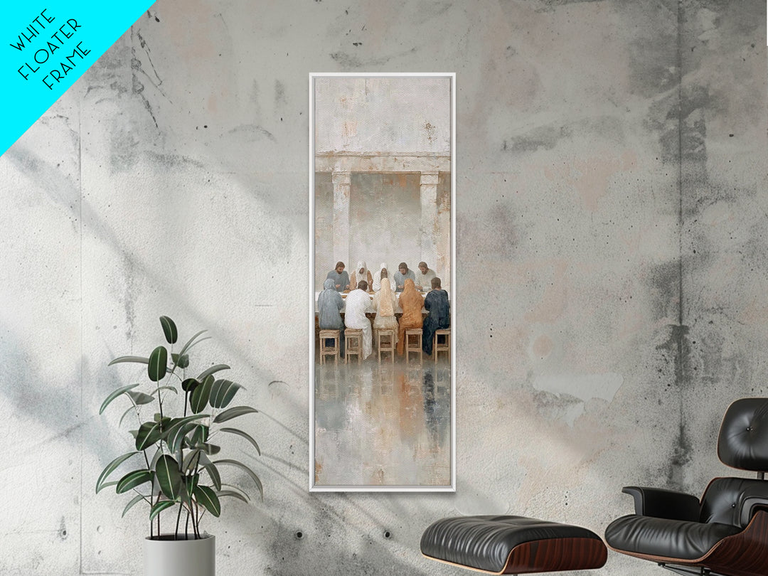 Last Communion Stillness | Framed Canvas Print | Christian Art Canvas | Jesus Painting | Narrow Art | Christian Art Work | Christmas Wall A