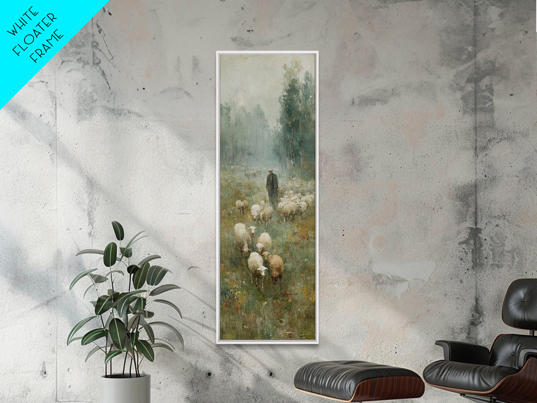 Field Of Shepherds – Framed Canvas Print – Christian Wall Art – Pastoral Christian Art – Christian Art Canvas – Vintage Christian Art – Chr