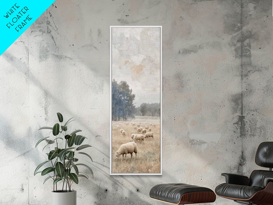 Autumn Meadow Flock – Framed Canvas Print – Christian Wall Art – Christian Art Canvas – Pastoral Christian Art – Modern Christian Art – Chr