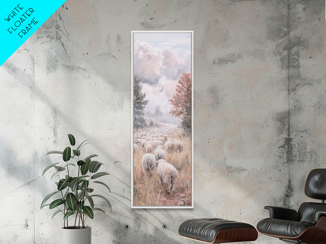Heavenly Pasture Sky – Framed Canvas Print – Christian Art Canvas – Christian Wall Art – Moody Christian Art – Christmas Art – Pastoral Sce