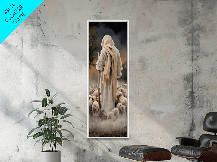 Guiding Shepherd Path – Framed Canvas Print – Narrow Art – Christian Art Canvas – Jesus Painting – Christian Wall Art – Christmas Art