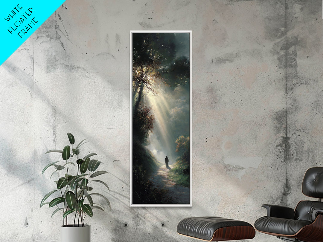 Path Of His Peace – Framed Canvas Print – Tall Skinny Art Print – Christian Wall Art – Modern Christian Art – Christian Art Canvas – Christ