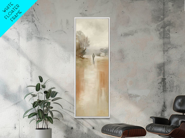 Soft Morning Walk – Framed Canvas Print – Skinny Art – Christian Art Canvas – Minimalist Christian Art – Christian Wall Art – Christmas Art