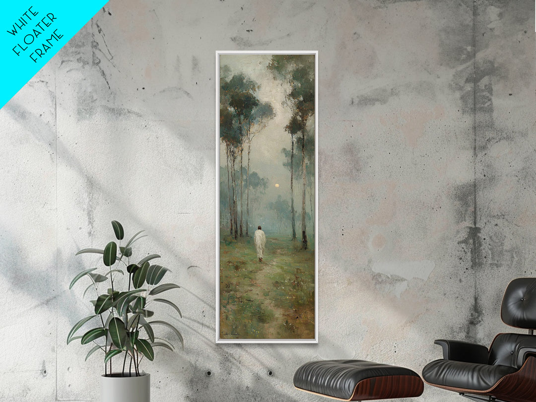 Light Upon The Path – Framed Canvas Print – Narrow Art – Christian Wall Art – Christian Art Canvas – Subtle Christian Art – Christmas Art