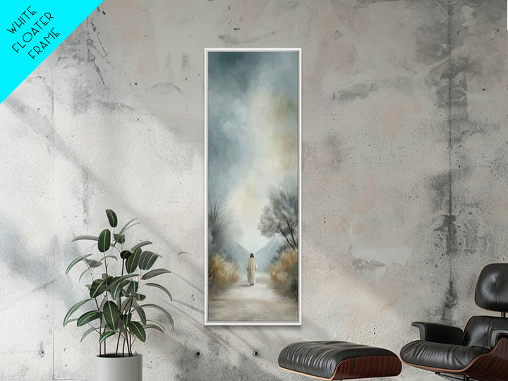 Path Of Peace – Framed Canvas Print – Tall Narrow Wall Art – Christian Wall Art – Jesus Painting – Christian Art Canvas – Christmas Art