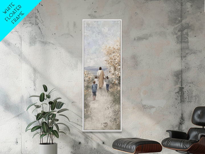 Spring Path Blessing – Framed Canvas Print – Tall Narrow Wall Art – Christian Wall Art – Jesus Painting – Christian Art Canvas – Christian