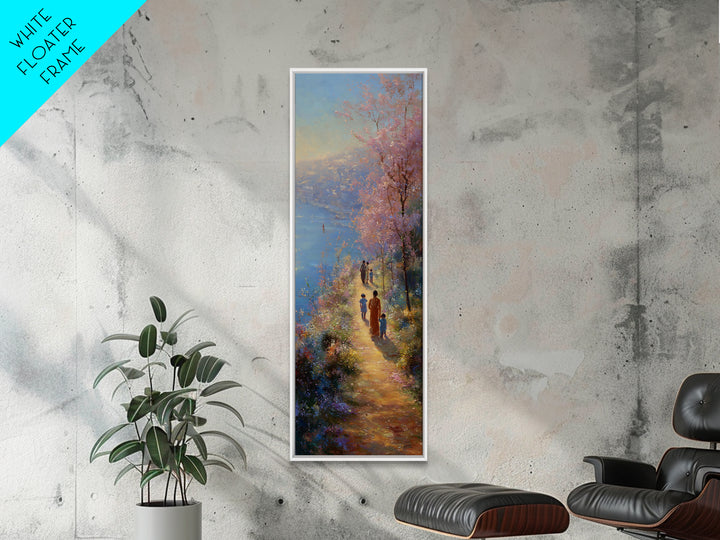 Garden Walk Grace | Framed Canvas Print | Skinny Art | Christian Wall Art | Christian Art Canvas | Jesus Painting | Christian Gift Ideas