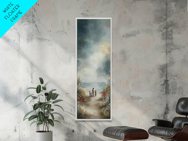 Blooming Path Hope, Framed Canvas Print, Skinny Art, Christian Art Canvas, Jesus Painting, Christian Wall Art, Christian Gift