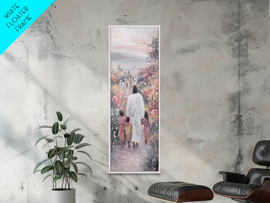 Quiet Shore Blessing – Framed Canvas Print – Tall Skinny Art Print – Christian Wall Art – Jesus Painting – Christian Art Canvas – Christian