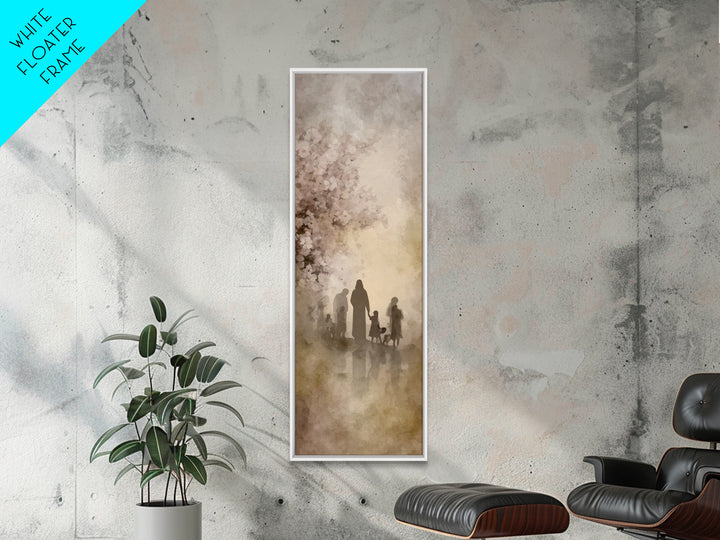 Gentle Fields Glory, Framed Canvas Print, Tall Narrow Wall Art, Christian Wall Art, Christian Art Canvas, Jesus Painting, Christian Decor