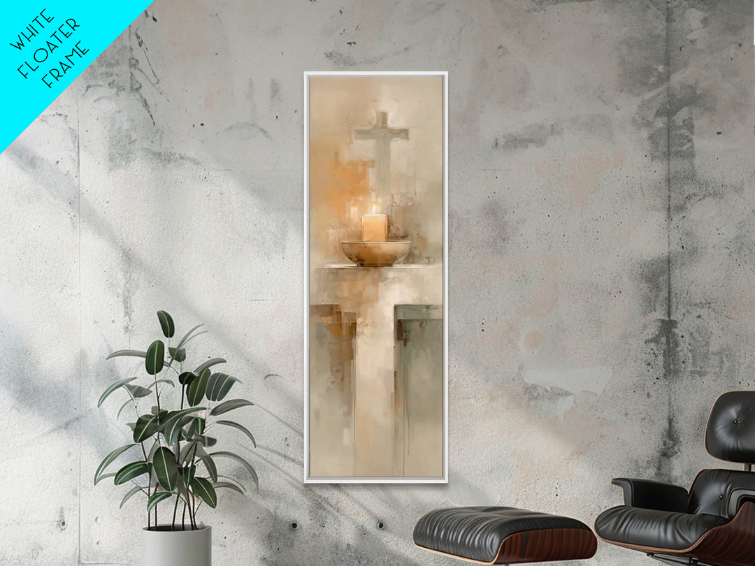 Candlelit Savior Hope – Framed Canvas Print – Christian Wall Art – Tall Narrow Wall Art – Christian Art – Christmas Art – Christian Art Can