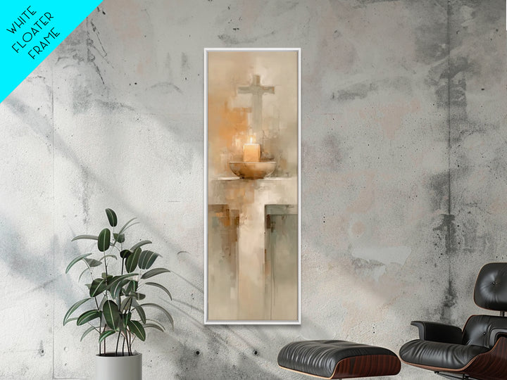 Candlelit Savior Hope – Framed Canvas Print – Christian Wall Art – Tall Narrow Wall Art – Christian Art – Christmas Art – Christian Art Can