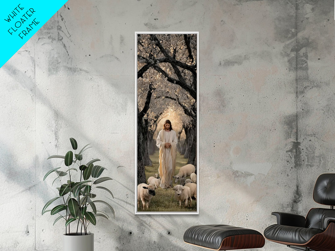 Garden Of Peace – Framed Canvas Print – Christian Art Canvas – Jesus Painting – Tall Narrow Wall Art – Christian Wall Art – Christmas Art