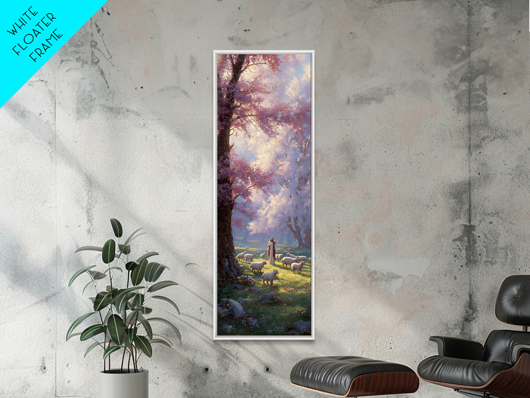Shepherds Of Light – Framed Canvas Print – Christian Wall Art – Christian Art Canvas – Tall Skinny Art Print – Jesus Painting – Christian C