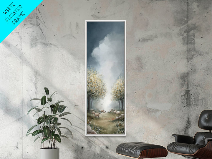 Holy Pasture Calm – Framed Canvas Print – Christian Art Canvas – Christian Wall Art – Tall Narrow Wall Art – Jesus Painting – Christian Chr