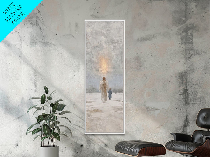 Guardian Of Light – Framed Canvas Print – Christian Art Canvas – Christian Wall Art – Narrow Art – Christmas Art – Christian Christmas