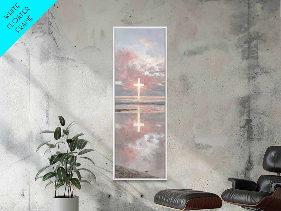 Radiant Eternal Hope | Framed Canvas Print | Christian Art Canvas | Christian Wall Art | Tall Narrow Wall Art | Christian Christmas Art