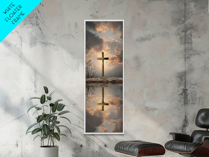 Cross Of The Horizon – Framed Canvas Print – Christian Wall Art – Christian Art Canvas – Skinny Art – Christian Christmas Art – Christmas A