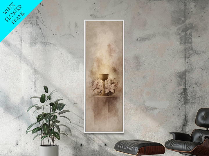 Sacred Lily Glow, Framed Canvas Print, Skinny Art, Christian Wall Art, Christian Art Canvas, Christian Decor, Christmas Art, Bible Art