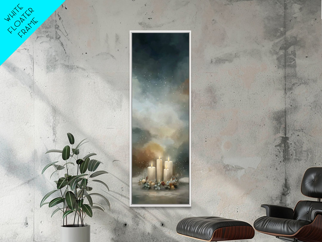 Silent Prayer Candle – Framed Canvas Print – Christian Art Canvas – Tall Narrow Wall Art – Christian Wall Art – Christmas Art – Christian D