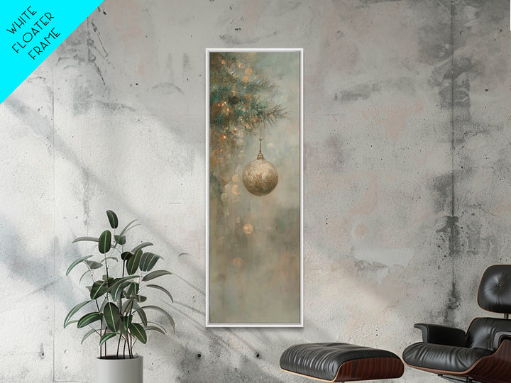 Golden Noel Light – Framed Canvas Print – Tall Skinny Art Print – Framed Christmas Art – Christmas Wall Art – Christmas Art Prints – Christ