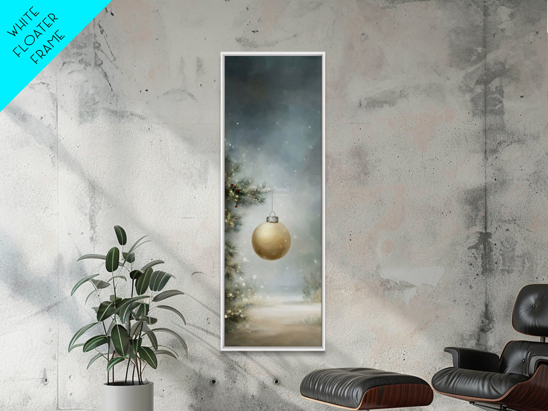 Silent Pine Glow – Framed Canvas Print – Tall Narrow Wall Art – Christmas Art – Christian Christmas Art – Christmas Wall Art – Christmas Ar