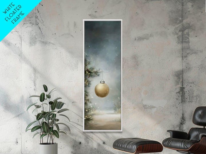 Silent Pine Glow – Framed Canvas Print – Tall Narrow Wall Art – Christmas Art – Christian Christmas Art – Christmas Wall Art – Christmas Ar
