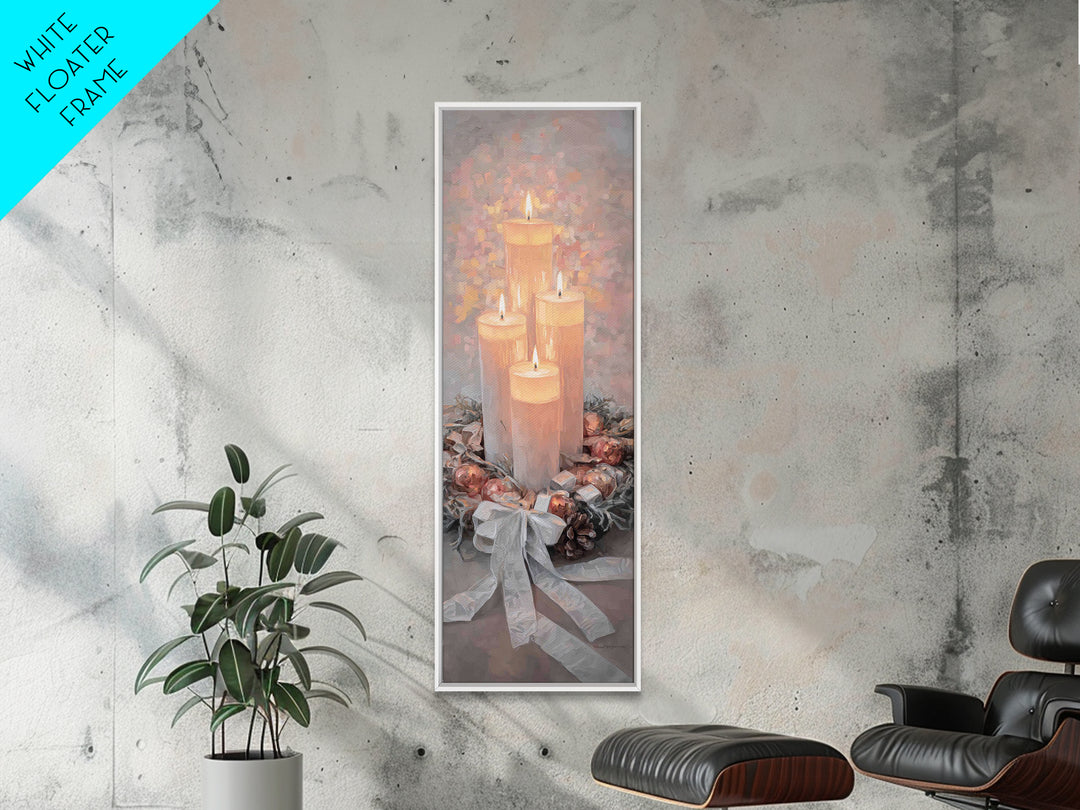 Advent Candle Peace – Framed Canvas Print – Christmas Art – Christian Wall Art – Skinny Art – Christian Art Canvas – Christian Christmas De