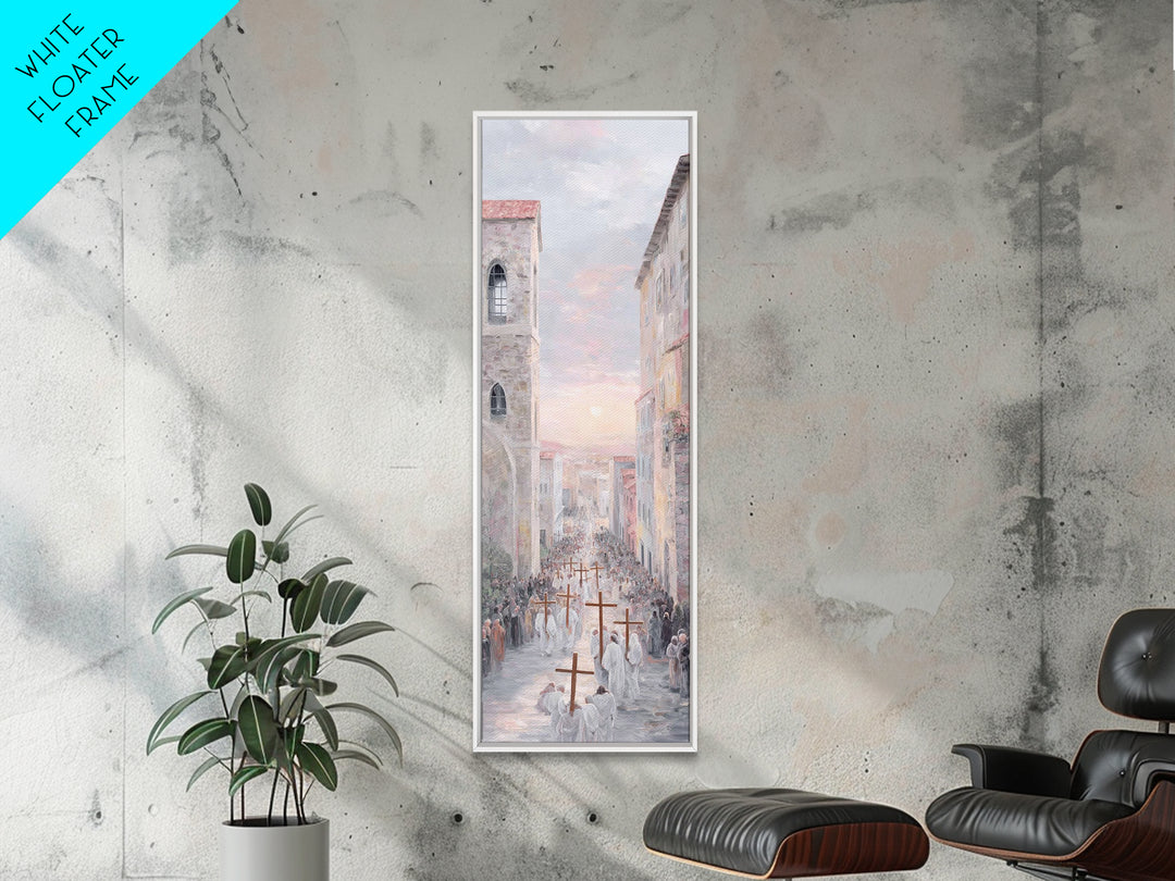 Procession Of Hope – Framed Canvas Print – Tall Skinny Art Print – Christian Art Canvas – Christian Wall Art – Christian Paintings – Christ