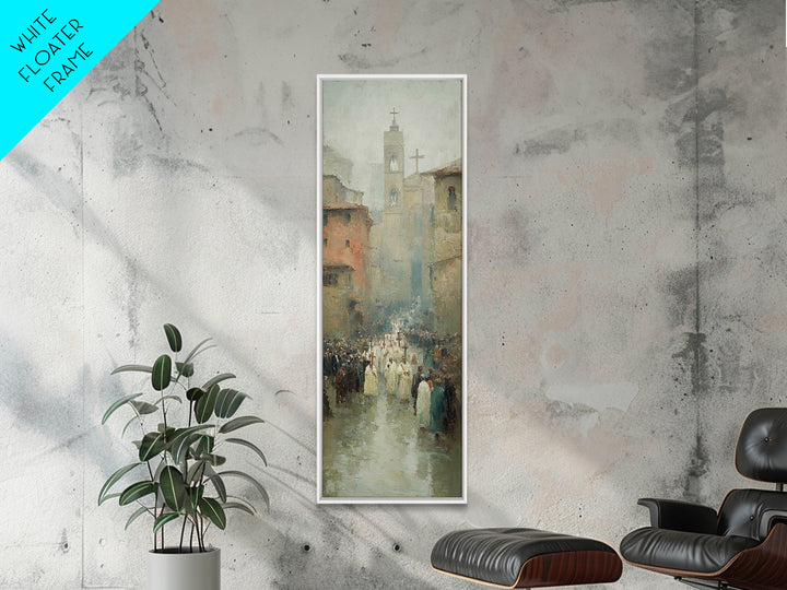 Procession Of Hope – Framed Canvas Print – Tall Narrow Wall Art – Christian Wall Art – Christian Art Canvas – Jesus Painting – Cross Art