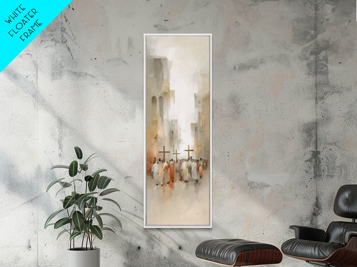 Steps Of Mercy, Framed Canvas Print, Tall Narrow Wall Art, Christian Art Canvas, Moody Christian Art, Christmas Wall Art