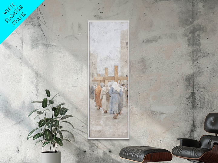 Walk Of Faith | Framed Canvas Print | Skinny Art | Christian Painting | Christian Art Gift | Large Christian Art