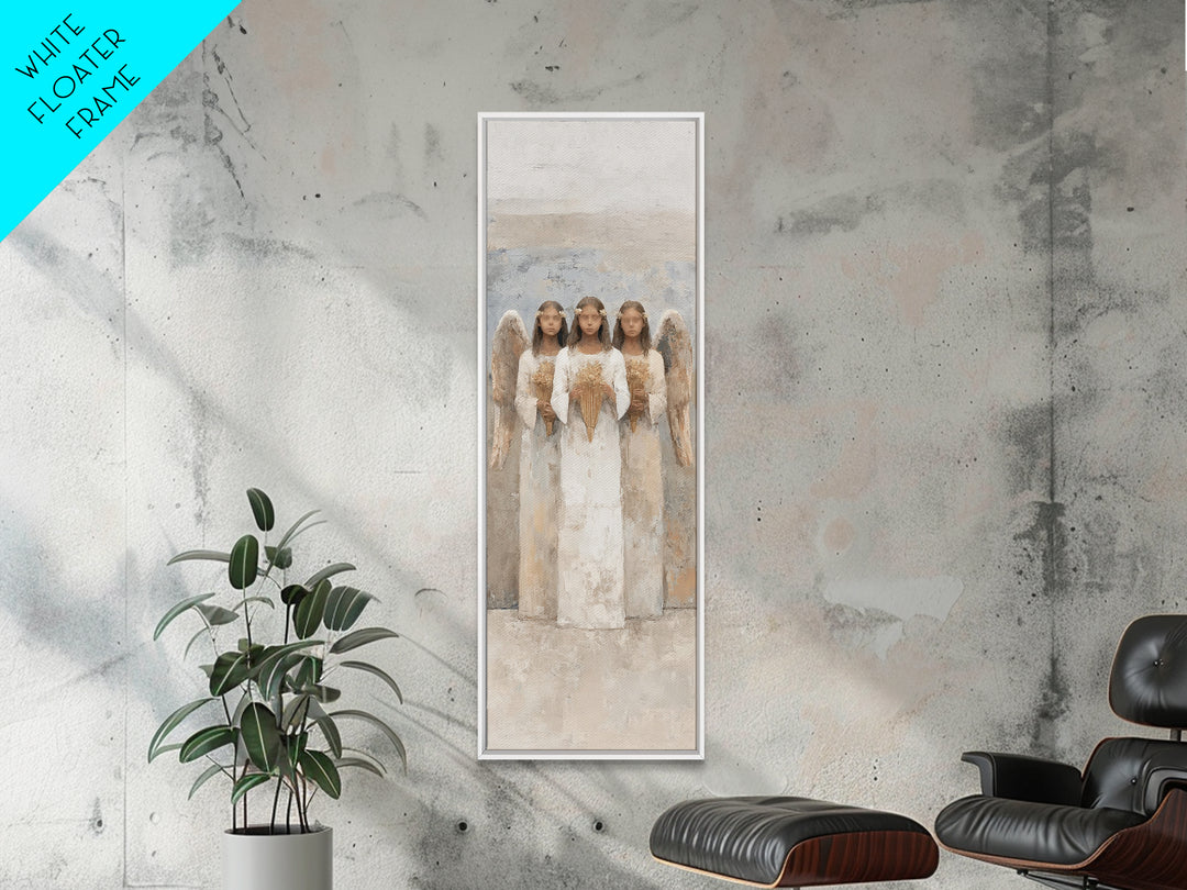 Angels Of Light – Framed Canvas Print – Tall Skinny Art Print – Christian Art Canvas – Modern Christian Art – Christian Gift Ideas