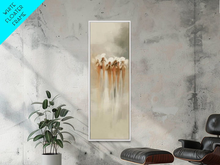 Heavenly Messengers, Framed Canvas Print, Narrow Art, Christian Art Prints, Minimalist Christian Art, Christian Decorations