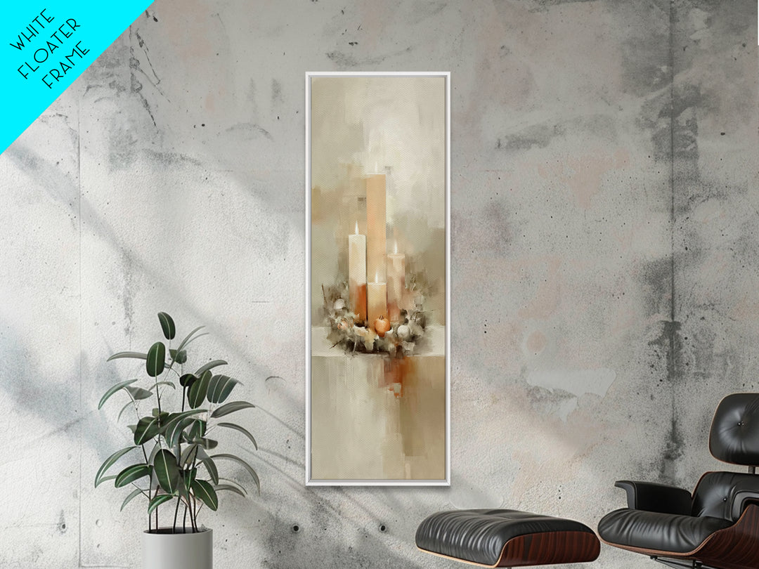 Trinity Candle Harmony – Framed Canvas Print – Christian Art Canvas – Tall Skinny Art Print – Christian Wall Art – Christmas Art – Christia