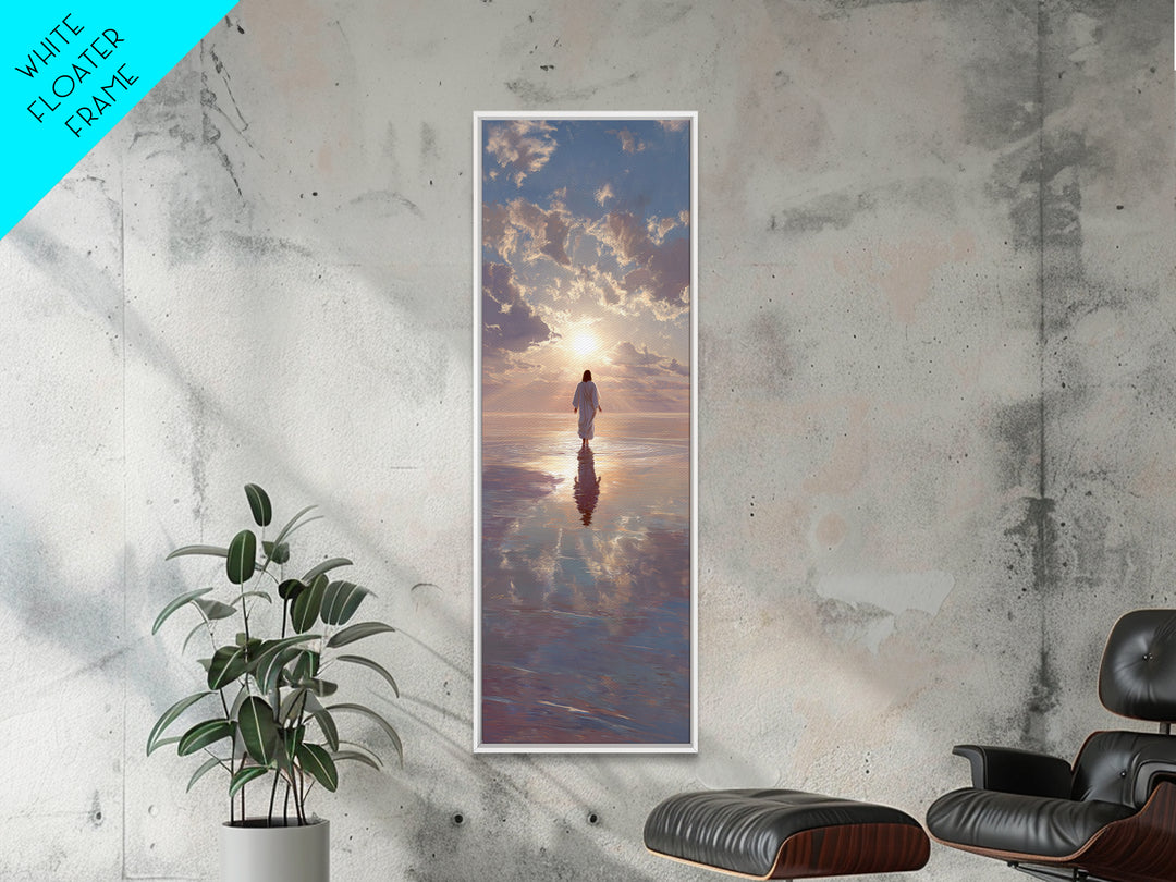 Heaven’s Radiance – Framed Canvas Print – Christian Wall Art – Jesus Art Print – Christian Art Canvas – Tall Narrow Wall Art – Christmas Ar