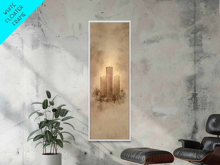 Hopeful Candle Trio – Framed Canvas Print – Christian Christmas Art – Christian Wall Art – Skinny Art – Christian Art Canvas – Christian De