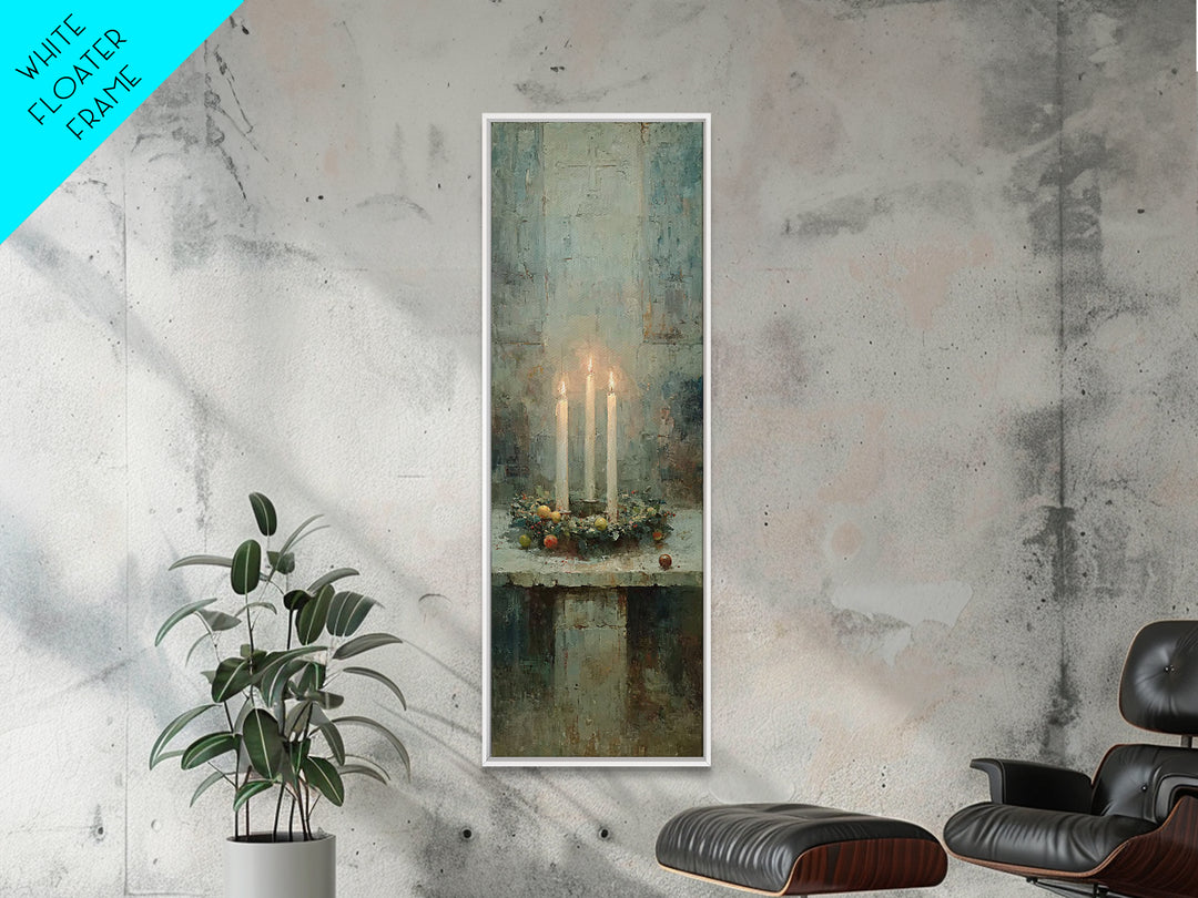 Everlasting Winter Light – Framed Canvas Print – Christian Wall Art – Narrow Art – Christian Art Canvas – Christmas Art – Christian Christm