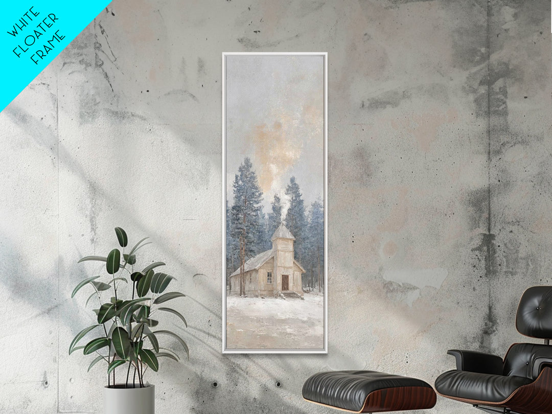 Morning Pine Sanctuary | Framed Canvas Print | Narrow Art | Christian Wall Art | Christian Art Canvas | Christmas Art | Christian Decor
