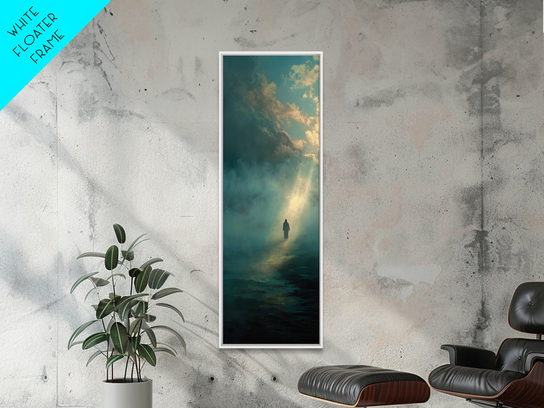 Divine Twilight Walk – Framed Canvas Print – Skinny Art – Christian Wall Art – Christian Art Print – Moody Christian Art – Christian Gift