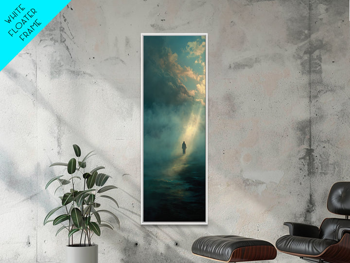 Divine Twilight Walk – Framed Canvas Print – Skinny Art – Christian Wall Art – Christian Art Print – Moody Christian Art – Christian Gift
