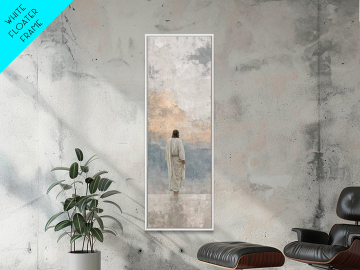 Path of Stillness – Framed Canvas Print – Tall Narrow Wall Art – Christian Art Canvas – Christian Wall Art – Jesus Painting – Faith Art